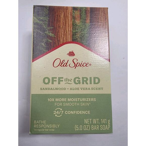 Old Spice Off the Grid Sandalwood + Aloe Vera Scent Bar Soap 5 oz. ea Lot 4 - Picture 5 of 6